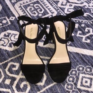 Nine West Ankle Tie strap suede high heels
